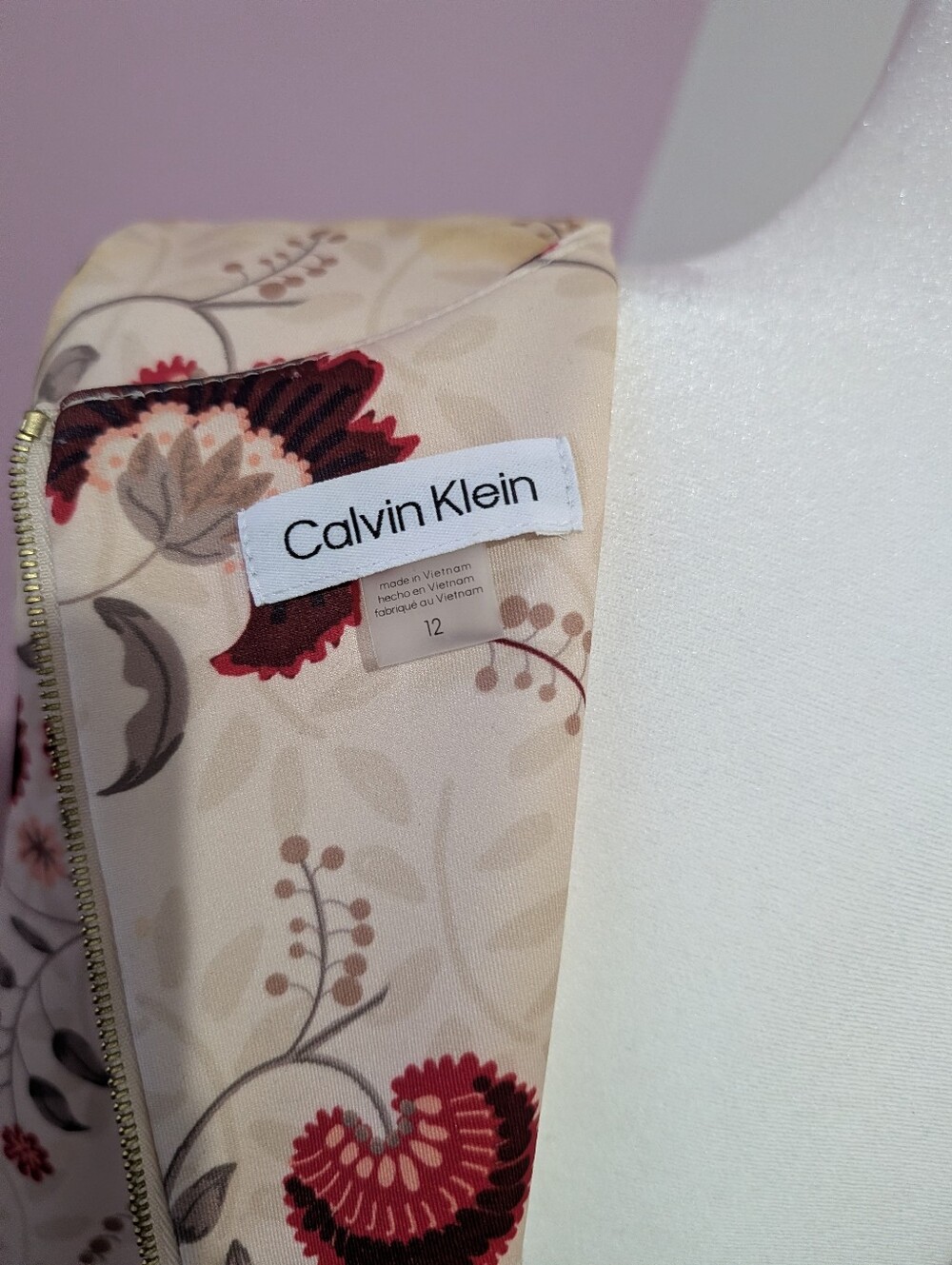 Calvin Klein Floral Fit & Flare Dress Size 12 NWT - Picture 5 of 6